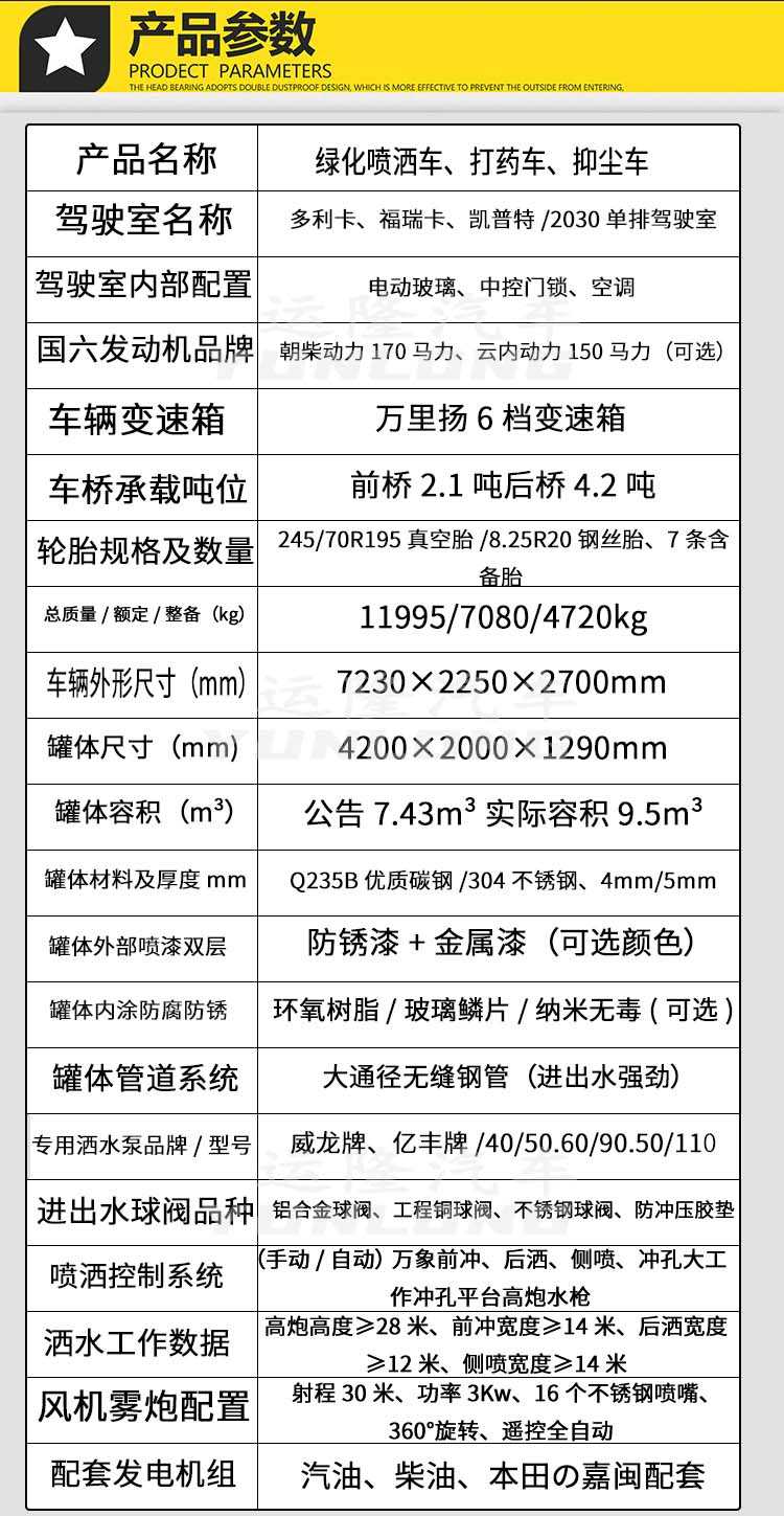 藍(lán)牌5方圓罐30米霧炮車,東風(fēng)小多利卡抑塵車(圖3)
